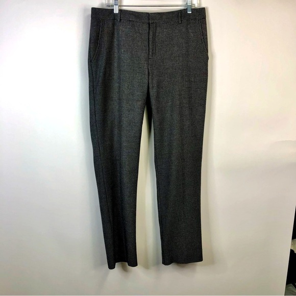 Banana Republic grey sky houndstooth wool blend pants fully lined sz 12 - Picture 1 of 9